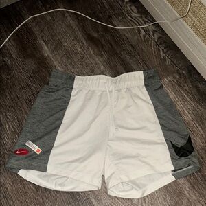 Nike White and Gray Athletic Shorts
